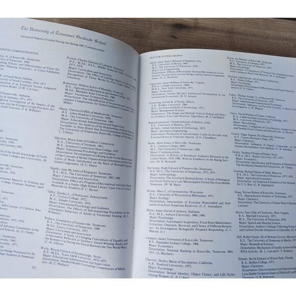 University of Tennessee 1981 Annual Commencement Book - Picture 5 of 7